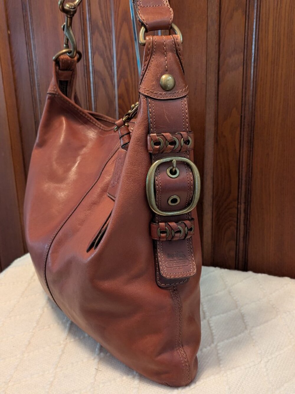 Coach Bleecker Felicia XL Large Hobo #11424 Whiskey
